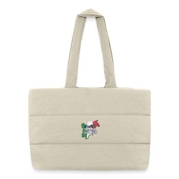 Souvenir vintage de la région rétro du Tyrol du Sud du Trentin - Sac shopping matelassé - blanc naturel - Devant