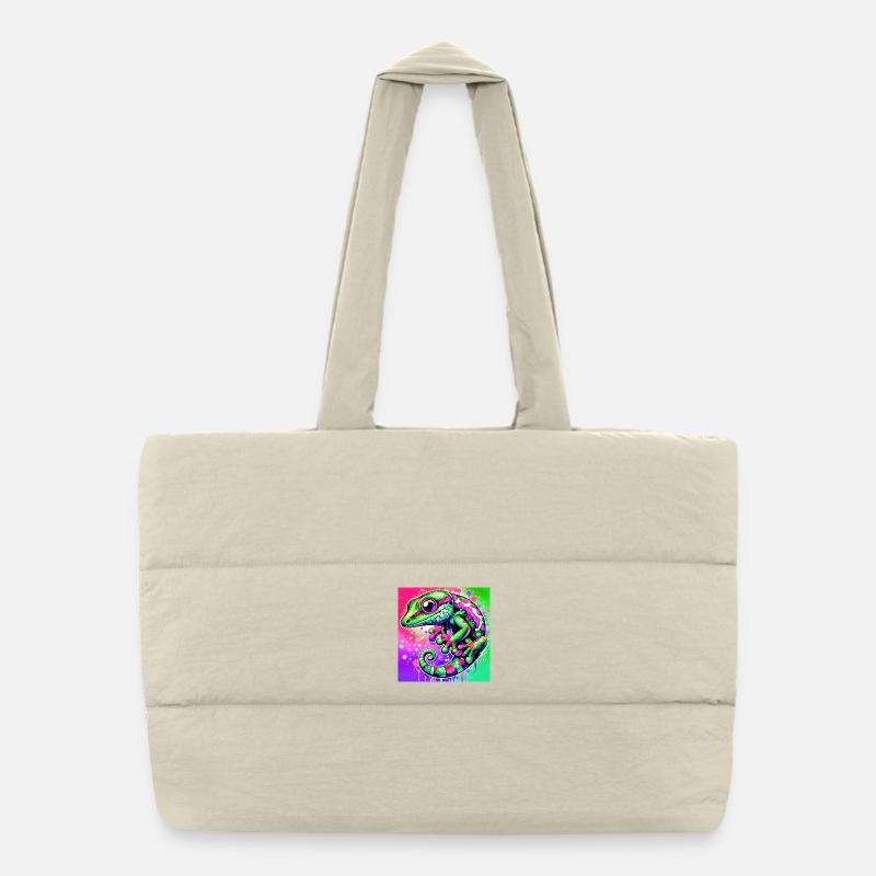 Gecko Puffer Shopping Bag