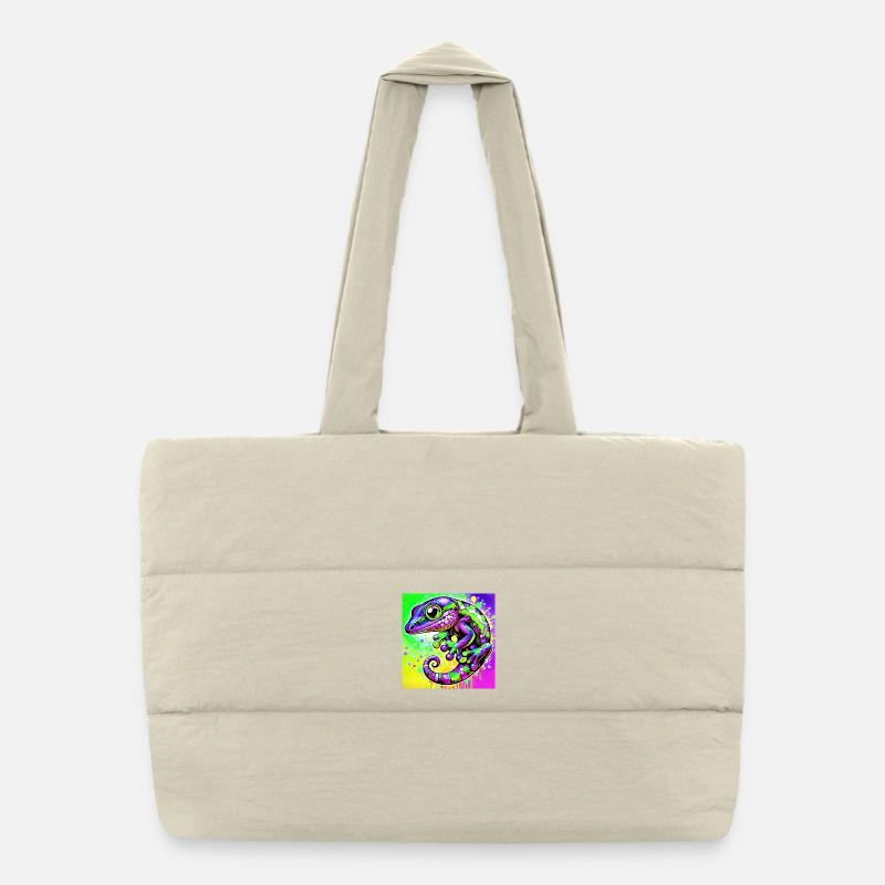 Gecko Puffer Shopping Bag