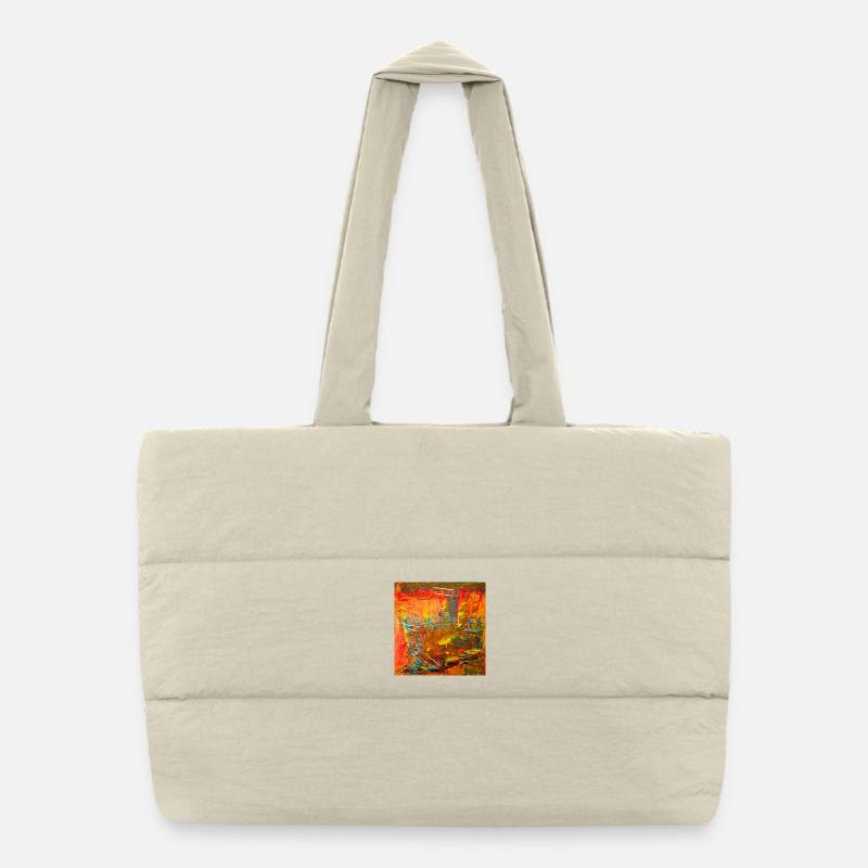 Image abstraite couleur feu - Sac shopping matelassé - blanc naturel