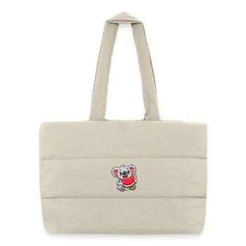 Süßer Koala mit Wassermelone Cartoon Motiv - Puffer-Einkaufstasche - Naturweiß - Vorne