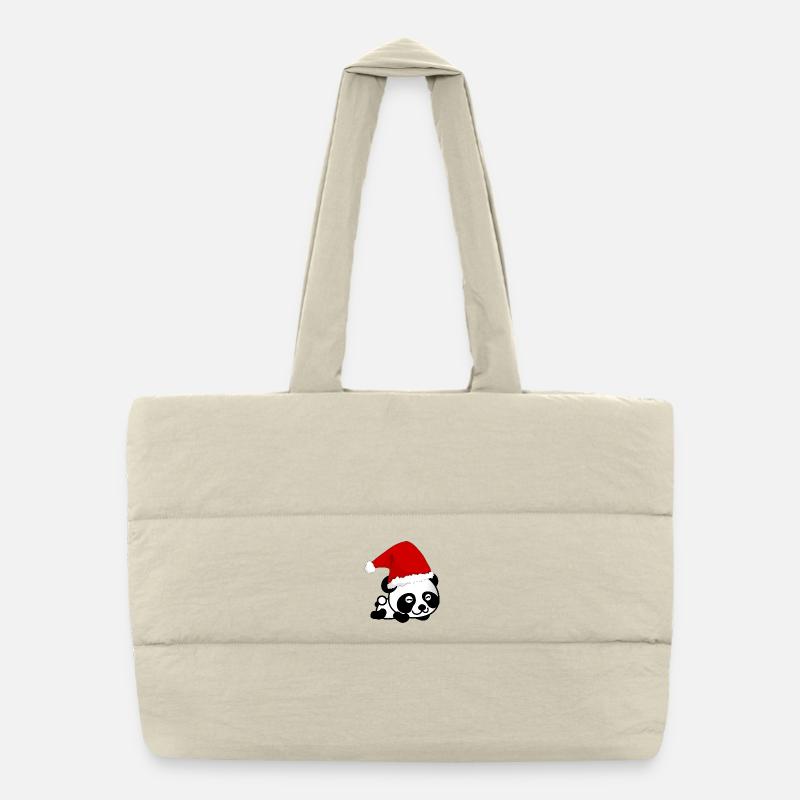 Panda de Noël, Panda, Noël Sac shopping matelassé