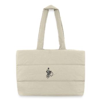Cycliste avec drapeau italien - Sac shopping matelassé - blanc naturel - Devant