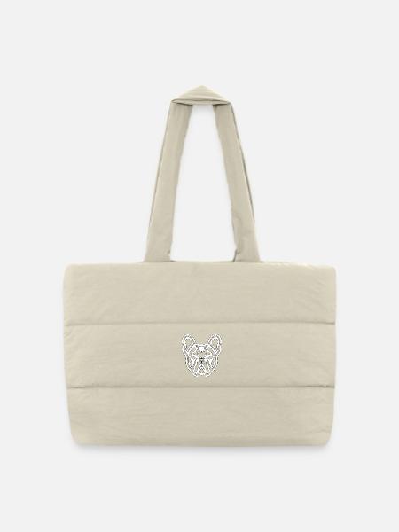 French Bulldog Tribal white R6Z - Puffer Shopping Bag - natural