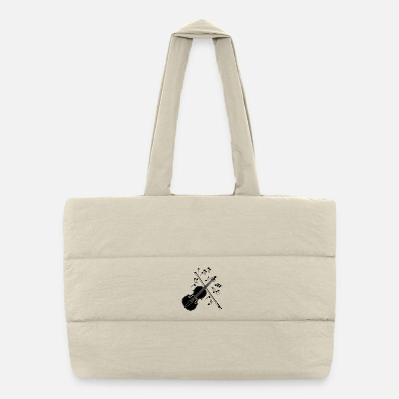Violine mit Noten Puffer-Einkaufstasche