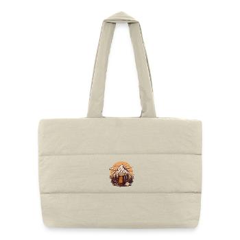 Berggipfel mit Bierkrug Design - Gesteppte Shopping Bag - Naturweiß - Vorne