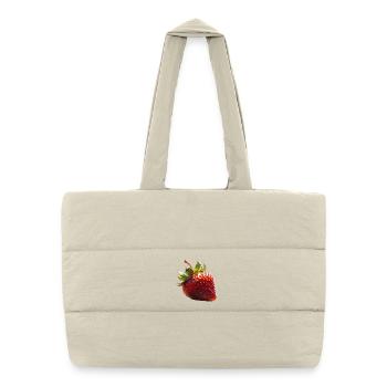 ich Liebe Erdbeeren - Puffer-Einkaufstasche - Naturweiß - Vorne