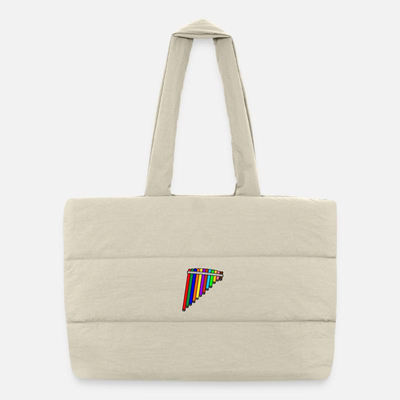 Pan flute colored Puffer Shopping Bag