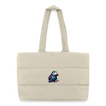 Macareux - Sac shopping matelassé - blanc naturel - Devant