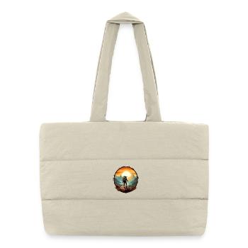 Bergsteiger vor dem Sonnenaufgang - Gesteppte Shopping Bag - Naturweiß - Vorne