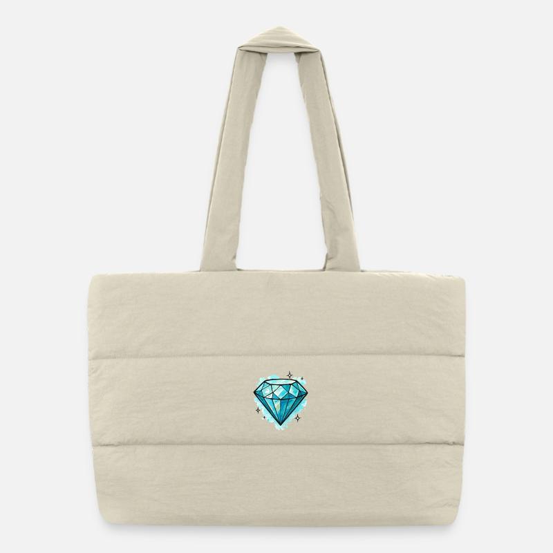 Illustration de cristal de diamant bleu Sac shopping matelassé