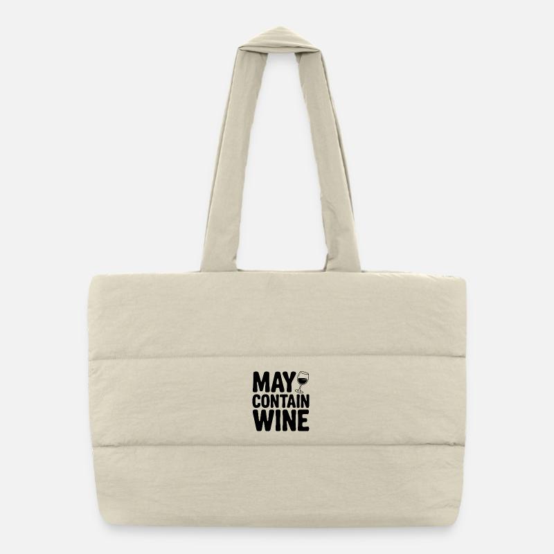 May Contain Wine Puffer Shopping Bag