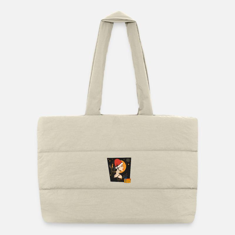 Santa Claus Christmas Puffer Shopping Bag