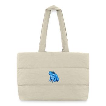 Geometric Blue Frog - Puffer Shopping Bag - natural - Front