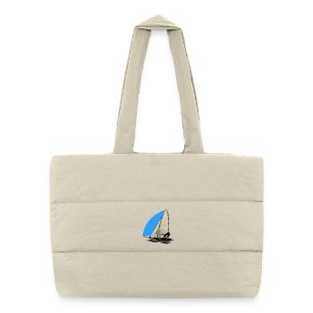 49er Sailing dinghy Sailboat Regatta Sailing Sailing Sports - Puffer Shopping Bag - natural - Front