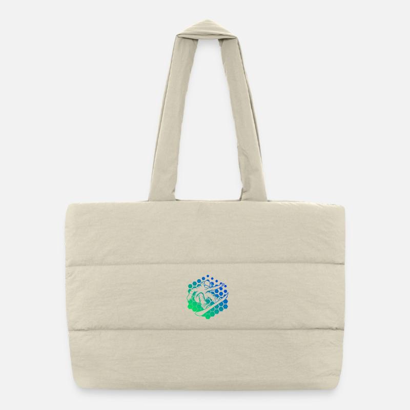 Simple snowboard idea for snowboard for women - Puffer Shopping Bag - natural
