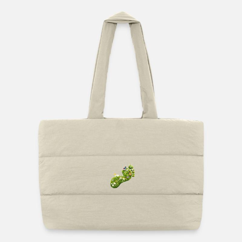 Empreinte verte des fleurs et de la nature Sac shopping matelassé