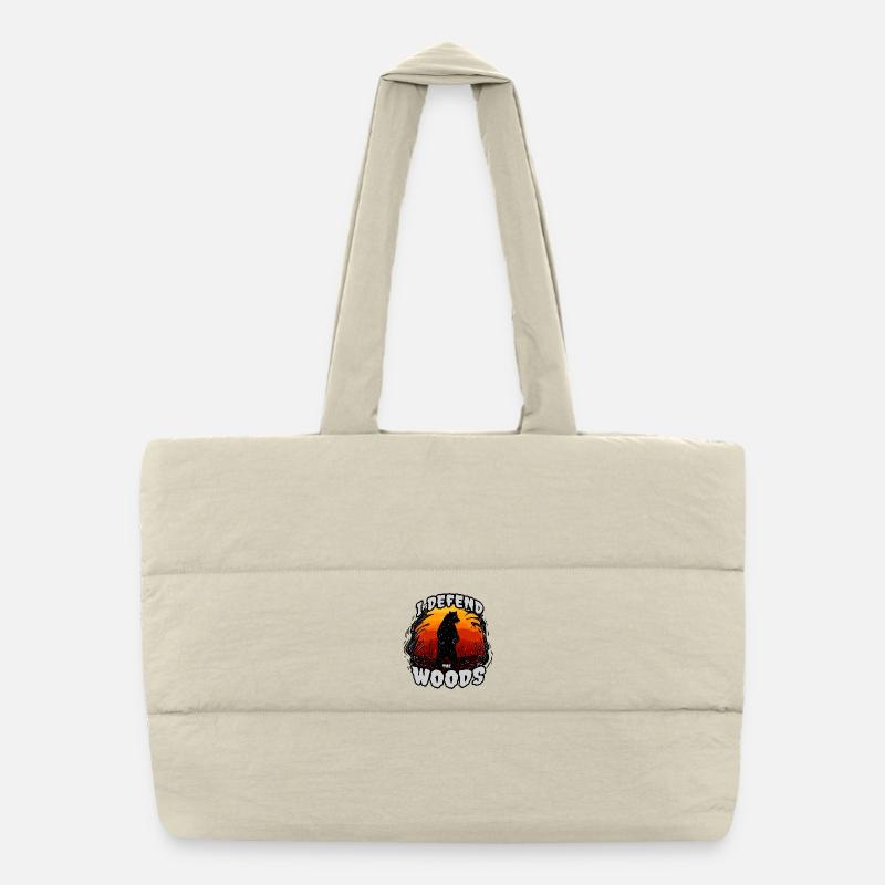 Forest Protection Bear Puffer Shopping Bag