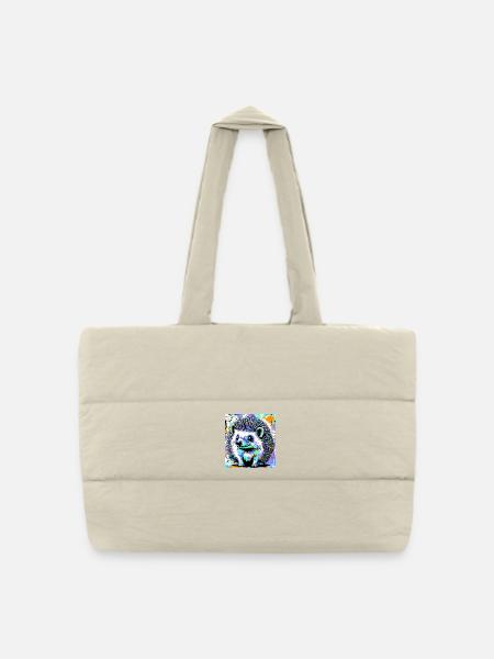 hérisson - Sac shopping matelassé - blanc naturel
