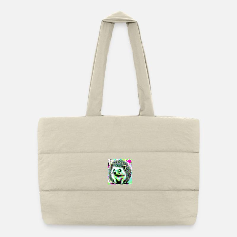 hedgehog - Puffer Shopping Bag - natural