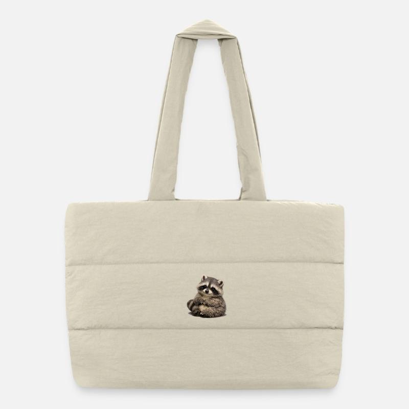Weiches Waschbär-Plüschspielzeug Illustration Puffer-Einkaufstasche