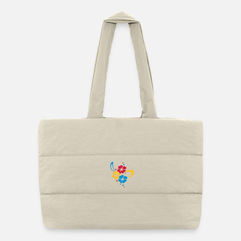 Bouquet de fleurs avec ruban Sac shopping matelassé