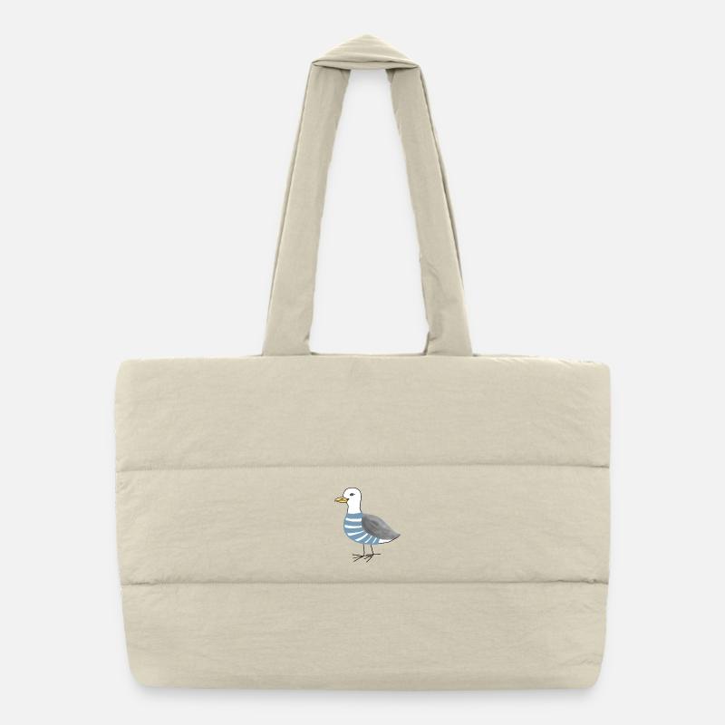 Möwe Maritim - Puffer-Einkaufstasche - Naturweiß