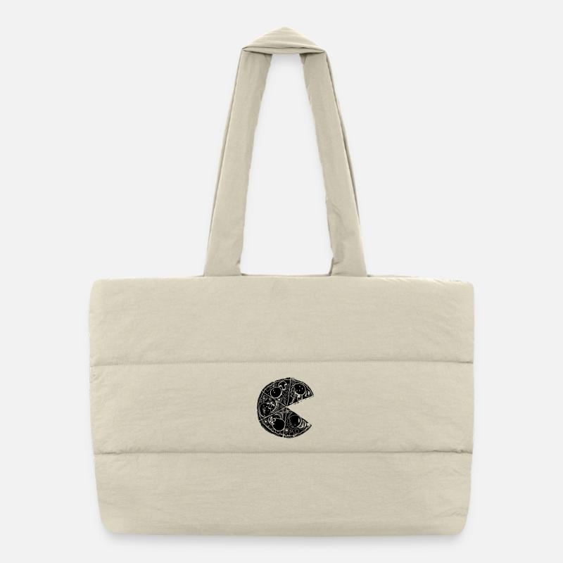 Pizza Partnershirt Stück Valentines Day for black Puffer-Einkaufstasche