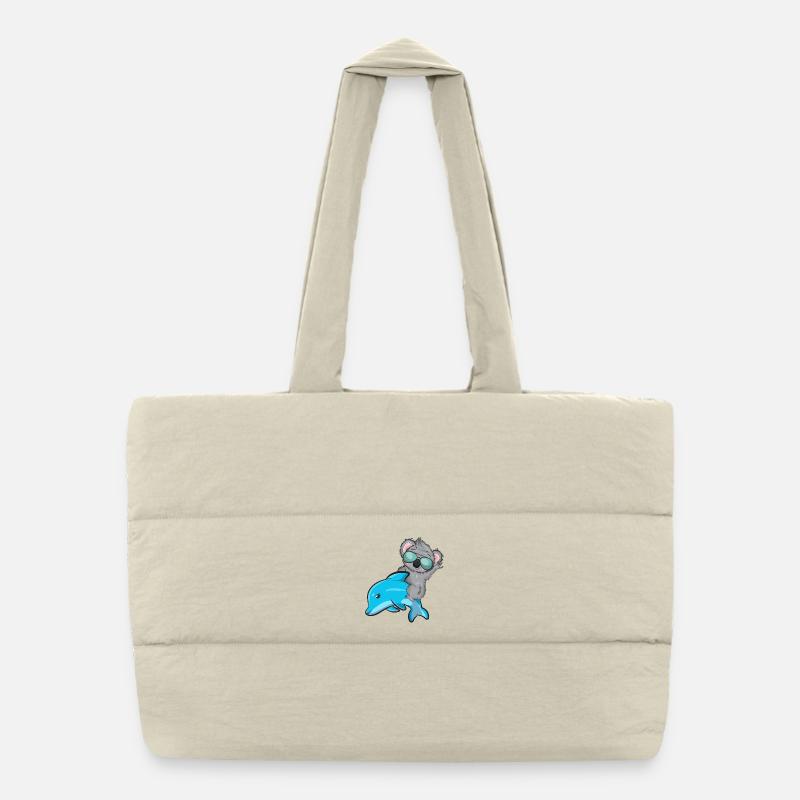 Koala et Delfin - Sac shopping matelassé - blanc naturel