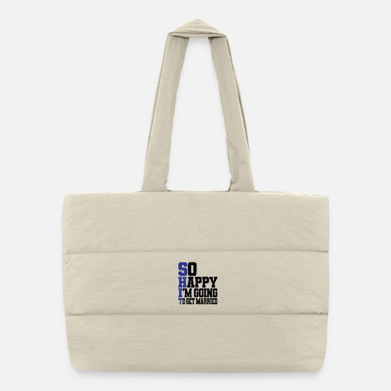 Funny Bachelor Party Engagement Wedding Married Puffer Shopping Bag