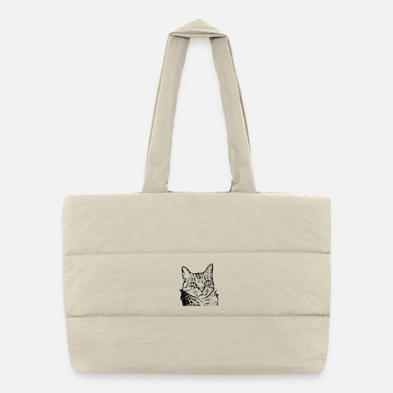 Katze Tigerkatze Katzenshirt Geschenk Puffer-Einkaufstasche