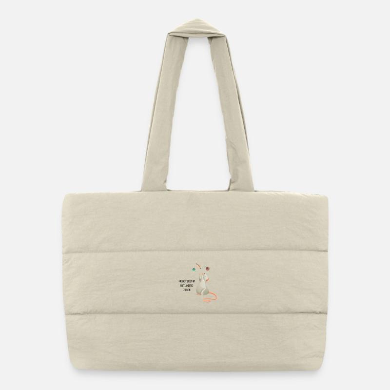 Space Mouse - Puffer Shopping Bag - natural