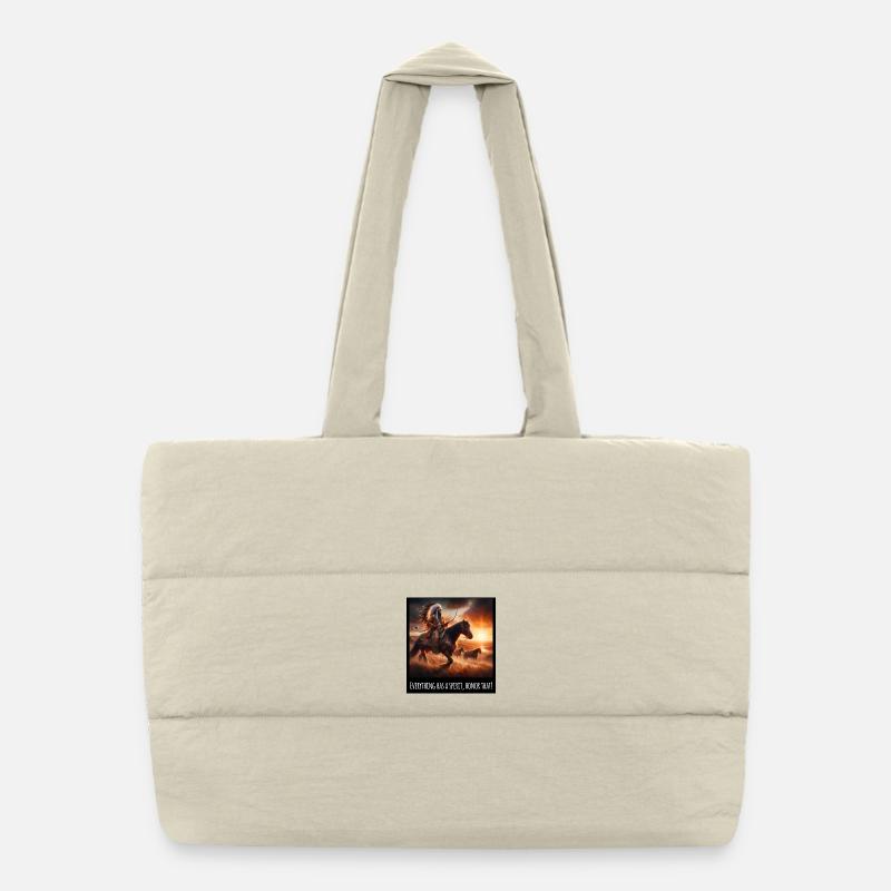 Native American Art Puffer Shopping Bag
