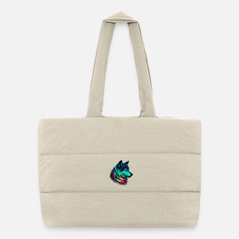Wolf Puffer-Einkaufstasche