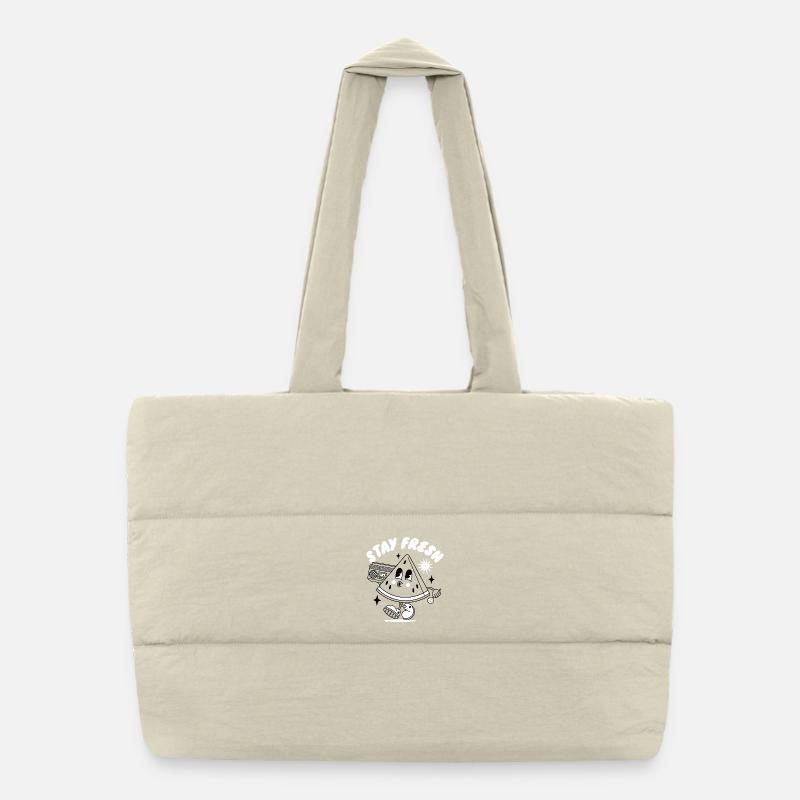 Funky Cosmic Cheerful Design Puffer Shopping Bag