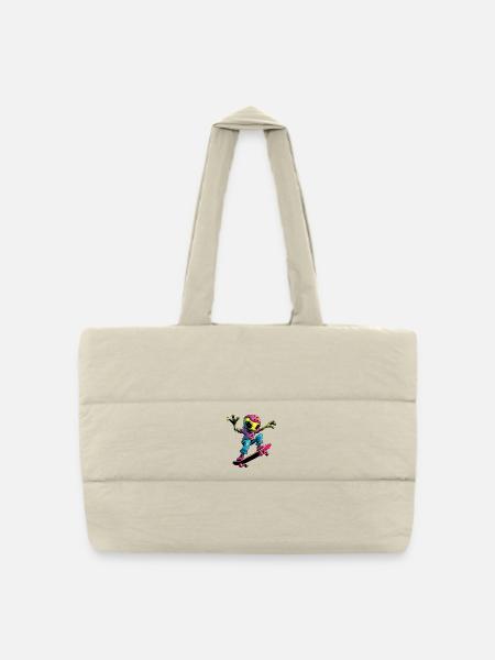 Skater Alien - Puffer Shopping Bag - natural