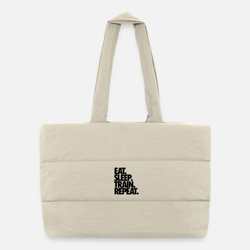 Manger Dormir Train Répéter Sac shopping matelassé