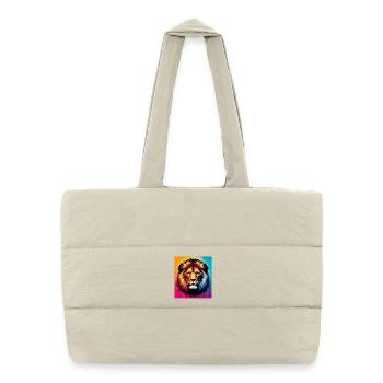 lion - Puffer Shopping Bag - natural - Front