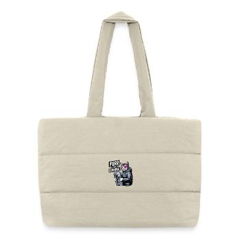 Le chat rebelle ronronne pour survivre - Sac shopping matelassé - blanc naturel - Devant