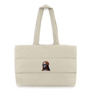 Crâne en sucre Floral Dia de Muertos - Sac shopping matelassé - blanc naturel - Devant