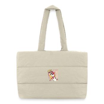 Retro 90s Dog in Sunglasses - Puffer Shopping Bag - natural - Front