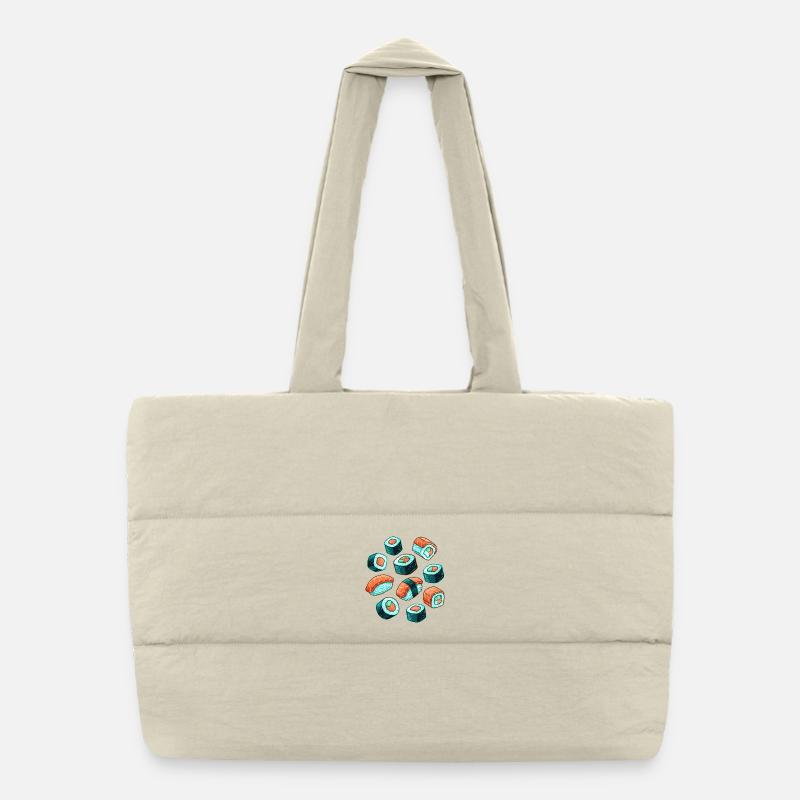 Sushi motif dessin animé ensemble Sac shopping matelassé