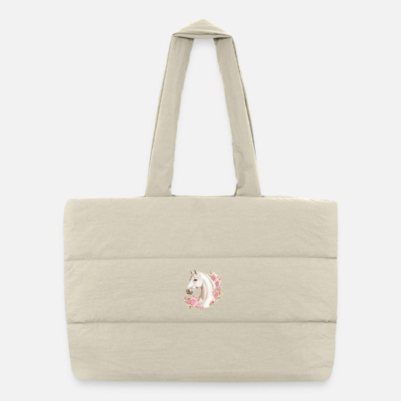 Roses vintage de chevaux Sac shopping matelassé