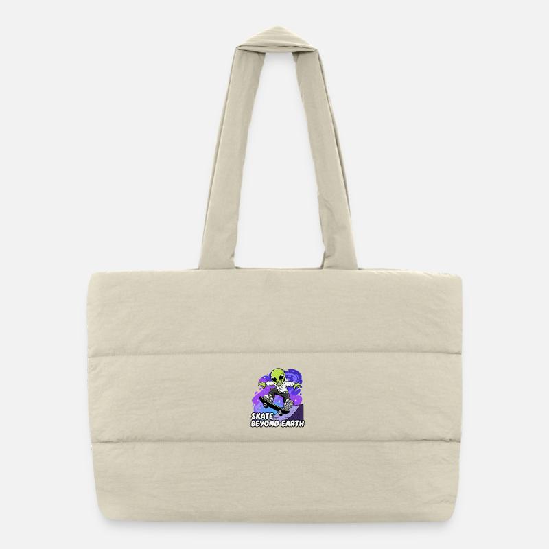 Alien Skater Beyond Earth Puffer Shopping Bag
