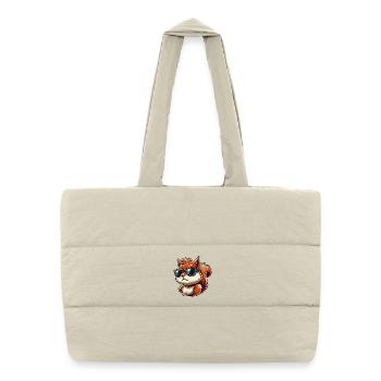 Lustiges Eichhörnchen mit Sonnenbrille Cartoon Hum - Puffer-Einkaufstasche - Naturweiß - Vorne