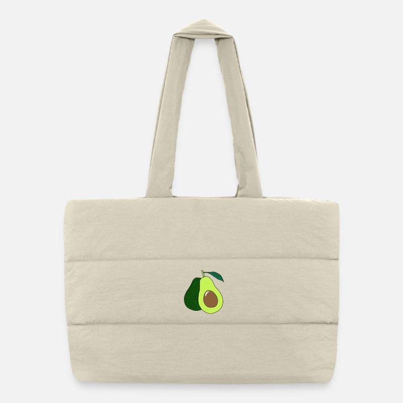 Avocado_Print Puffer Shopping Bag