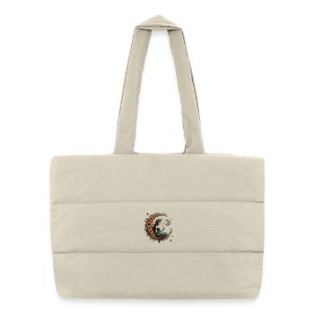 Lunar Goddess in Flowers - Puffer Shopping Bag - natural - Front