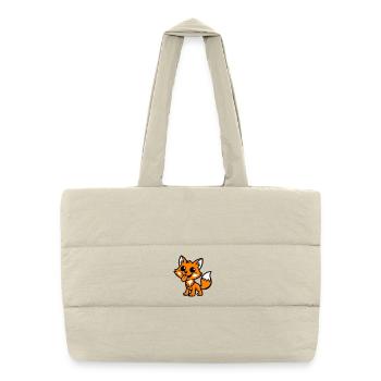 Bande dessinée Fox - Sac shopping matelassé - blanc naturel - Devant