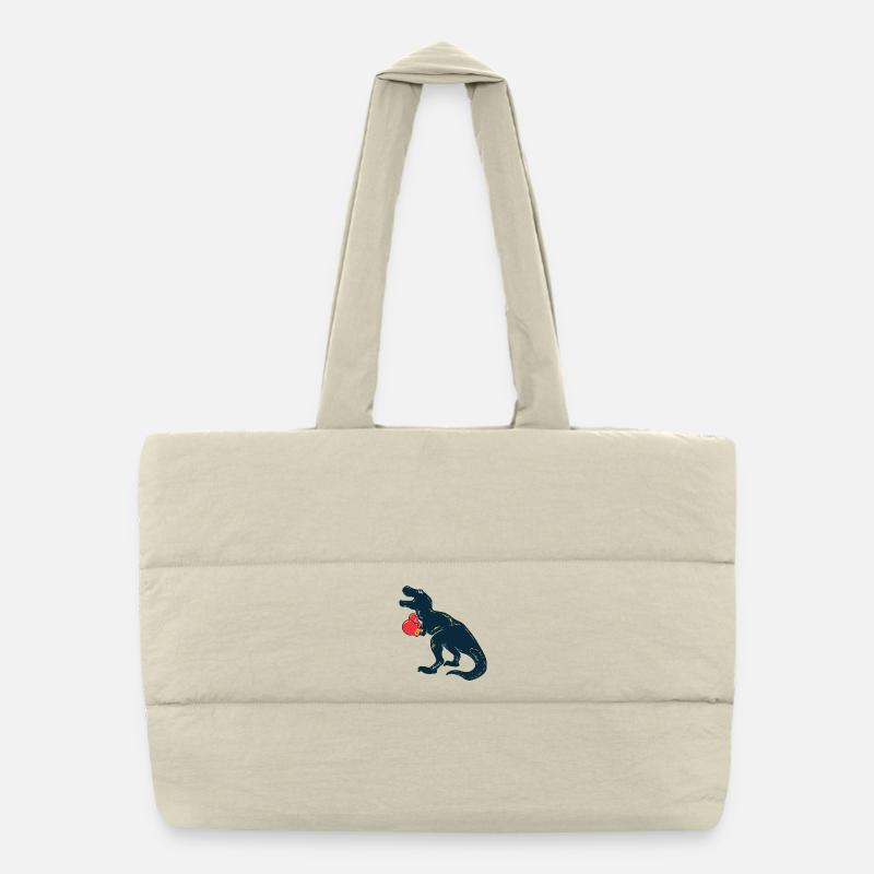 Dino Boxer Rex - Puffer Shopping Bag - natural