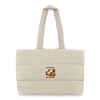 Today's Plan Avoid People Cat - Puffer Shopping Bag - natural - Front
